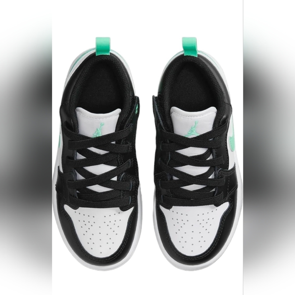 Jordan Little Kid's 1 Low Alt White Black Green Glow DR9748 131 New In Box Sz 3